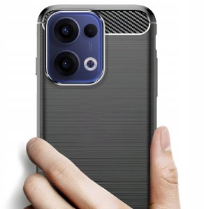 Hello Case Etui do Oppo Reno13 5G (Czarne, Pancerne, Karbon, Pokrowiec, Plecki, Case) 3