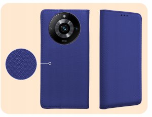 ETUI Z KLAPKĄ DO REALME 11 PRO 5G / PRO PLUS 5G GRANATOWE MAGNETYCZNE CASE 4