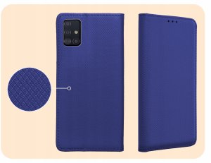 ETUI Z KLAPKĄ DO SAMSUNG GALAXY A51 4G GRANATOWE ZAMYKANE MAGNETYCZNE CASE 4