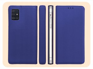 ETUI Z KLAPKĄ DO SAMSUNG GALAXY A51 4G GRANATOWE ZAMYKANE MAGNETYCZNE CASE 6