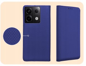 ETUI Z KLAPKĄ DO REDMI NOTE 13 PRO 5G / POCO X6 5G GRANATOWE ZAMYKANE CASE 4