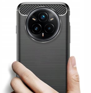 Hello Case Etui do Realme 14 Pro Plus 5G (Czarne, Pancerne, Karbon, Pokrowiec, Plecki) 3