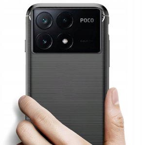 Etui do Xiaomi Poco X6 Pro 5G (Czarne, Pancerne, Karbon, Pokrowiec, Case) 3