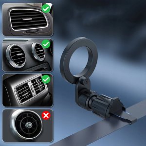 Hello Case Uchwyt Na Telefon Do Samochodu Magnetyczny MagSafe Na Kratkę Ring Czarny 10
