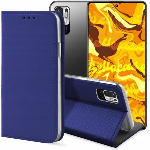 ETUI Z KLAPKĄ DO XIAOMI REDMI NOTE 10 5G / POCO M3 PRO / 5G GRANATOWE CASE 1