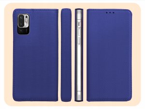 ETUI Z KLAPKĄ DO XIAOMI REDMI NOTE 10 5G / POCO M3 PRO / 5G GRANATOWE CASE 6