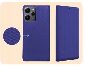 Hello Case ETUI Z KLAPKĄ DO XIAOMI REDMI 12 4G / 5G GRANATOWE ZAMYKANE MAGNETYCZNE 4