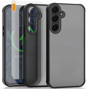Etui do Samsung Galaxy A55 5G (Czarne, Matowe, Wzmacniane, Case)   Szkło 9H 1