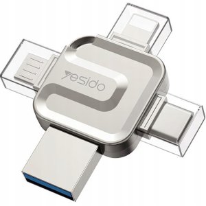 yesido Flash Disk FL15 4w1 OTG Adapter USB3.0, 16GB, SILVER / SREBRNY 1