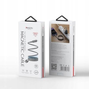 yesido Magnet. Kabel CA174 12W USB-iP 1m 2.4A, GRAY / SZARY 2