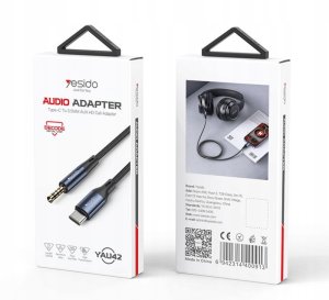 yesido Kabel Audio YAU42 Type-C - 3.5mm Aux Male, 1m, BLACK / CZARNY 2