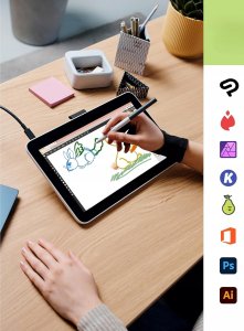 Tablet graficzny Wacom Wacom One 12 tablet graficzny do rysowania ekran 11,6" Full-HD rysik nowy 2