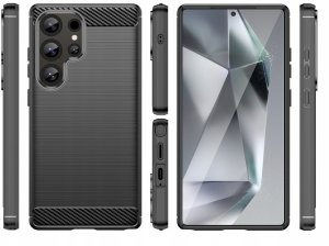 Etui silikonowe Carbon Case do Samsung Galaxy S25 Ultra - czarne 2