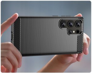 Etui silikonowe Carbon Case do Samsung Galaxy S25 Ultra - czarne 5