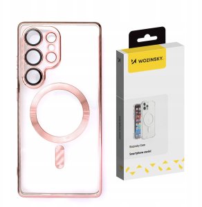 Etui Wozinsky Electroplated Magsafe na Samsung Galaxy S24 FE - różowe 1