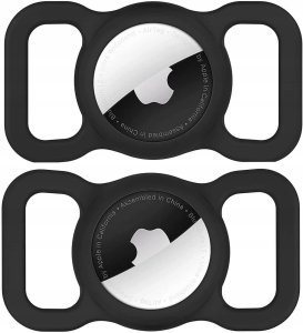 Etui na Apple AirTag silikonowe na obrożę psa lub kota - czarne 1