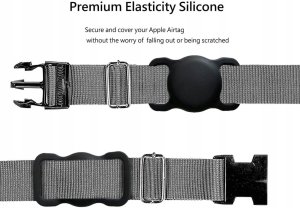 Etui na Apple AirTag silikonowe na obrożę psa lub kota - czarne 4