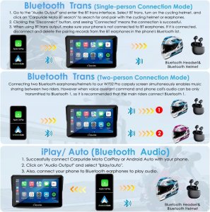 Carpuride W702 Pro motocyklowy ekran Carplay z funkcją interkomu motor 2024 3