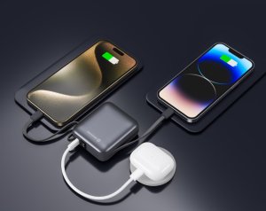 Powerbank Swissten Power Bank 10000 mAh with Built-In Cables USB-C and Lightning 12