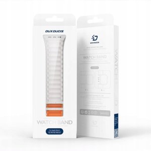 DUX DUCIS pasek KJ silikonowy do Apple Watch 42 / 44 / 45 / 49 mm srebrno pomarańczowy 5