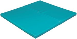 Materac dwuczęściowy z rzepami UNDERFIT 130 x 120 x 6 cm twardy turkusowy 3