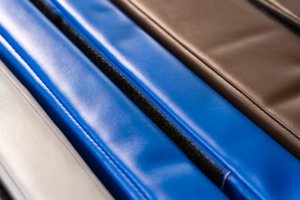 Materac dwuczęściowy z rzepami UNDERFIT 130 x 120 x 6 cm twardy turkusowy 8