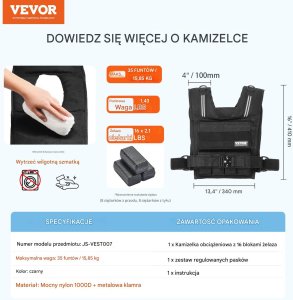 Regulowana kamizelka obciążeniowa 15,85 kg 2
