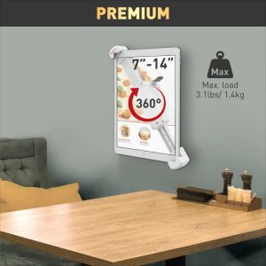Uchwyt na Tablet 7-14 z Blokadą na Zamek Ścienny Obrotowy 360 Biały 2