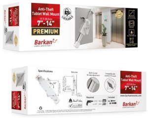 Uchwyt na Tablet 7-14 z Blokadą na Zamek Ścienny Obrotowy 360 Biały 9