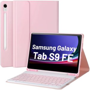 Etui z klawiaturą z miejscem na rysik do Samsung Galaxy Tab S9 FE 10.9" Alogy Keyboard Case Różowe 1