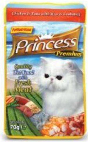 Prince Princess Premium Kot Kurczak, tuńczyk i krab saszetka 70g 1