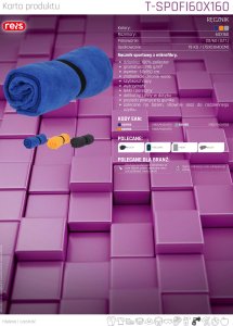 T-SPOFI60X160 - Ręcznik sportowy z mikrofibry dzianina: 100% poliester 295 g/m2 znakomicie chłonie wodę szybkoschnący wytrzymały lekki poręczny - szary/stalowy 4