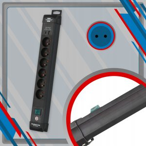 BRENNENSTUHL LISTWA ZASILAJĄCA “PREMIUM-LINE“ 6 GN 3M CZARNA, USB-C PD 30W, USB-A 18W 3