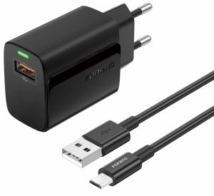 Ładowarka Foneng FONENG ładowarka sieciowa EU64 18W 1xUSB QC3.0 + kabel USB-C Czarny standard 2