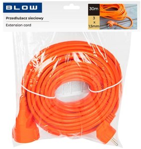 Blow 98-757# Przedłużacz sieciowy pr-160 1-gniazdo z uziemieniem 30m pomarańczowy (3x1,5mm) 2