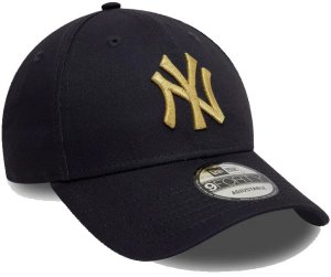 New Era Czapka NEW ERA z daszkiem NYY Metallic 9FORTY Cap Granatowa 3