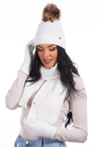 Damski zestaw zimowy czapka szal rękawiczki HZ0012 HEYO 4