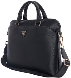 Bag Guess Grained Zipper Pocket Triangle Logo 15" black 3