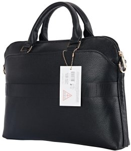 Bag Guess Grained Zipper Pocket Triangle Logo 15" black 4