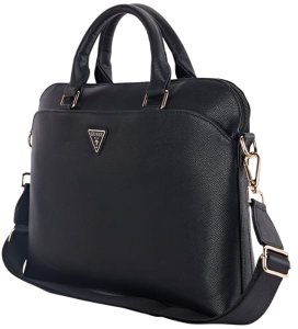 Bag Guess Grained Zipper Pocket Triangle Logo 15" black 7