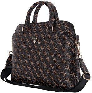 Bag Guess New 4G Zipper Pocket Triangle Logo 15" black 3