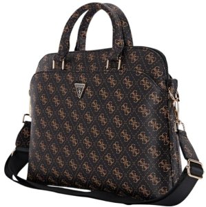 Bag Guess New 4G Zipper Pocket Triangle Logo 15" black 6