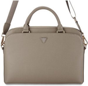 Bag Guess Grained Zipper Pocket Triangle Logo 15" brown 1