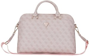 Bag Guess 4G Zipper Pocket Triangle Logo 15" pink 1