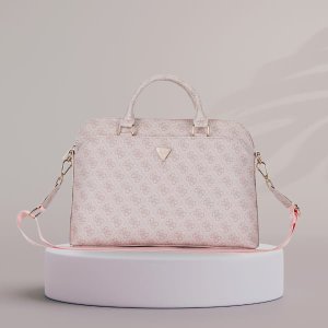 Bag Guess 4G Zipper Pocket Triangle Logo 15" pink 5