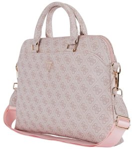 Bag Guess 4G Zipper Pocket Triangle Logo 15" pink 6