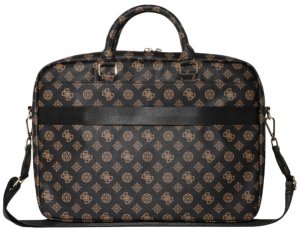 Bag Guess 4G Peony Front Pocket Zipper Triangle Logo 16" black 7