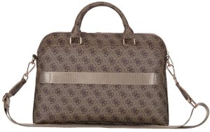 Bag Guess 4G Zipper Pocket Triangle Logo 15" brown 2