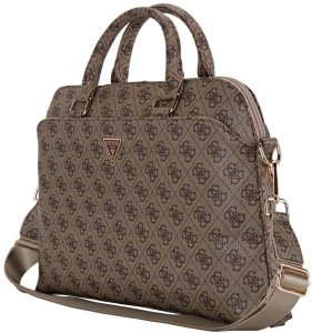 Bag Guess 4G Zipper Pocket Triangle Logo 15" brown 3