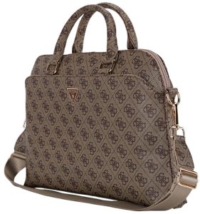 Bag Guess 4G Zipper Pocket Triangle Logo 15" brown 6